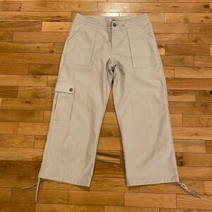 Patagonia Women's Cargo Capris Pants Size 2 Beige Utility Drawstring Ankles